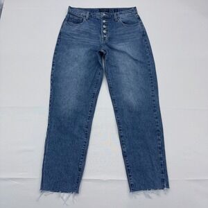 Lucky Brand High Rise Mom Jean Drew Ankle Button Fly Womens 8/29 Raw Hem Tapered